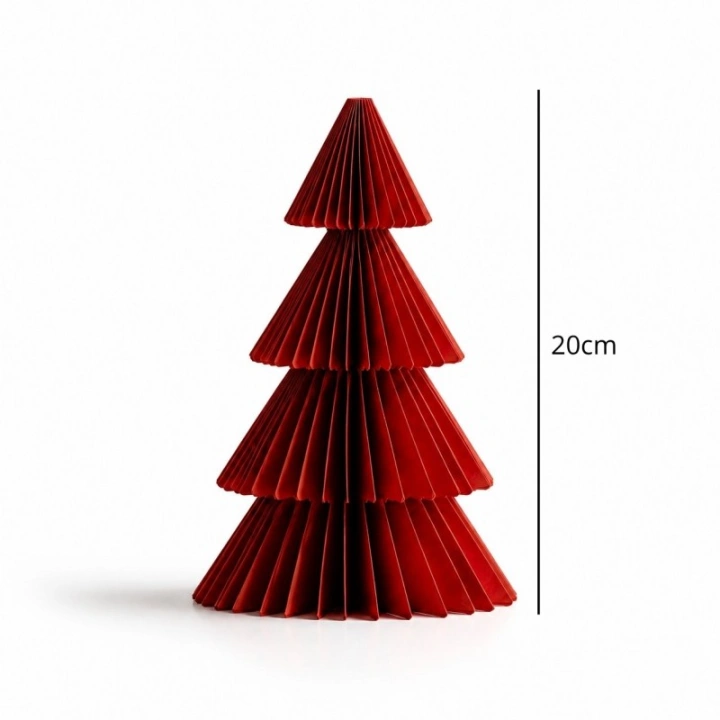 ECARLA papierowa choinka składana bordowa 20cm WOZ72