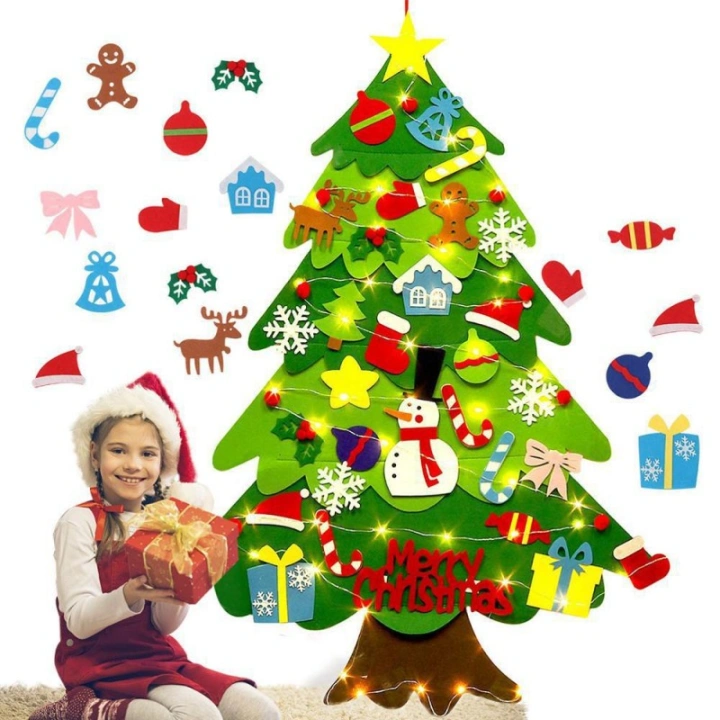 ECARLA świąteczna mata edukacyjna z filcu choinka 98x70cm TS02