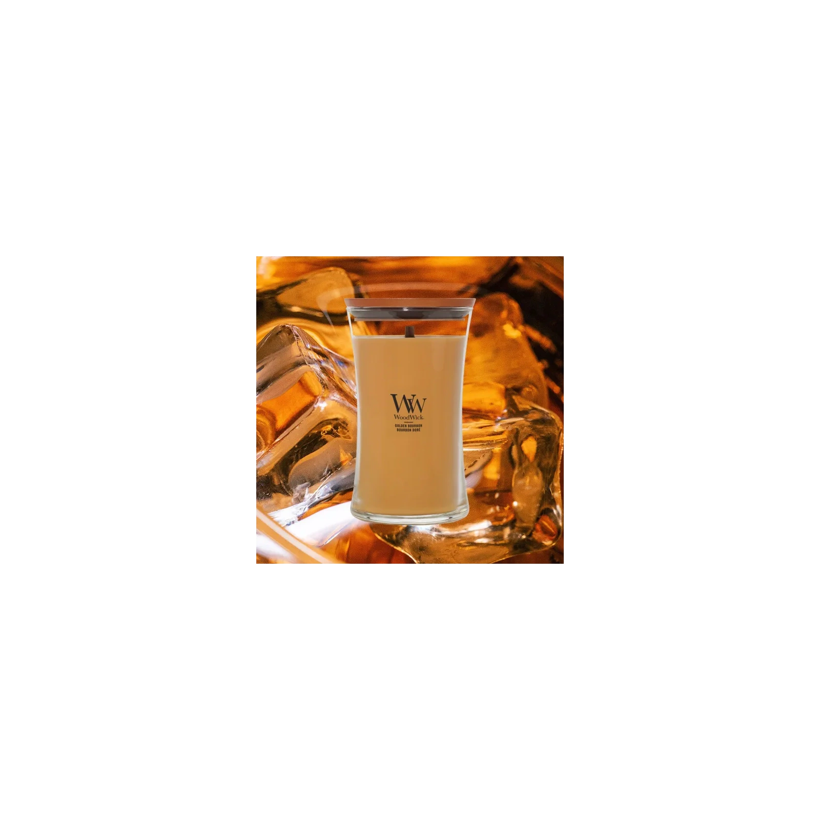 WOODWICK Pluswick Duża świeca w słoiku GOLDEN BOURBON 609,5g