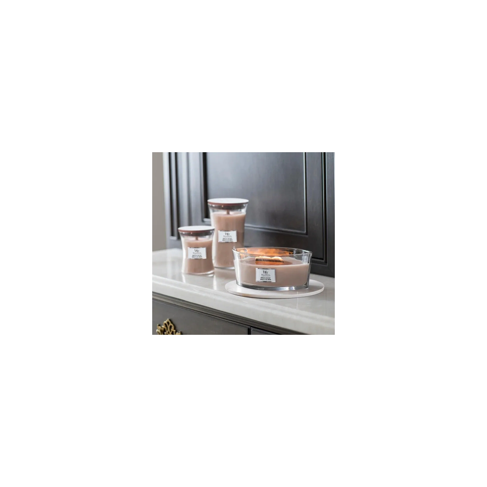 WOODWICK Pluswick Duża świeca w słoiku VANILLA & SEA SALT 609,5g