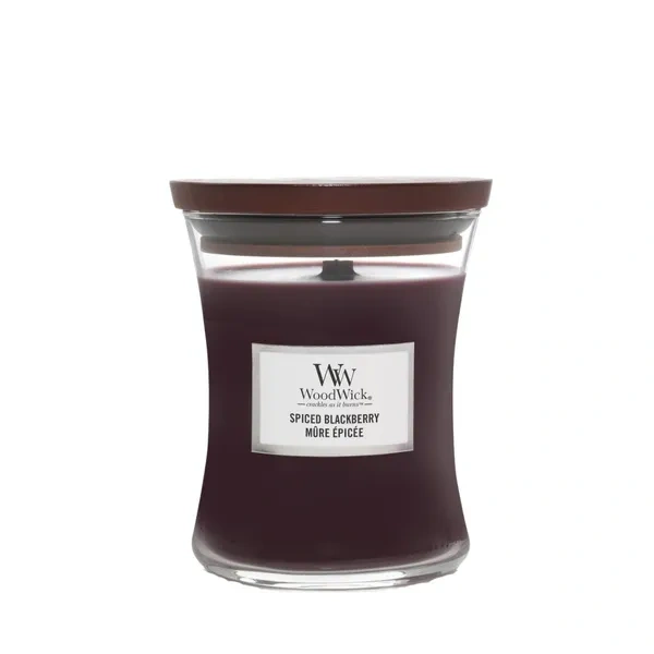 WOODWICK Pluswick Średnia świeca w słoiku SPICED BLACKBERRY 275g