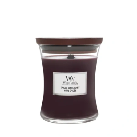 WOODWICK Pluswick Średnia świeca w słoiku SPICED BLACKBERRY 275g