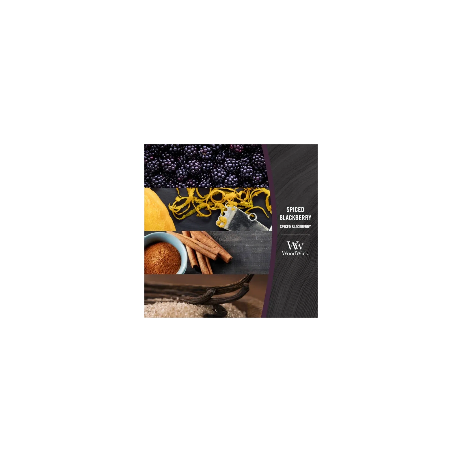 WOODWICK Pluswick Średnia świeca w słoiku SPICED BLACKBERRY 275g