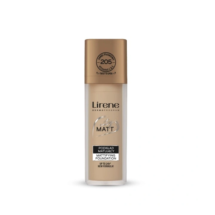 LIRENE City Matt podkład do twarzy matujący 205 Piaskowy 30ml