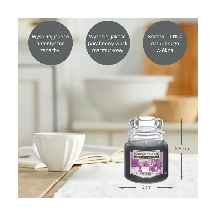 YANKEE CANDLE Home Inspiration Mała świeca w słoiku MIDNIGHT MAGNOLIA 104g