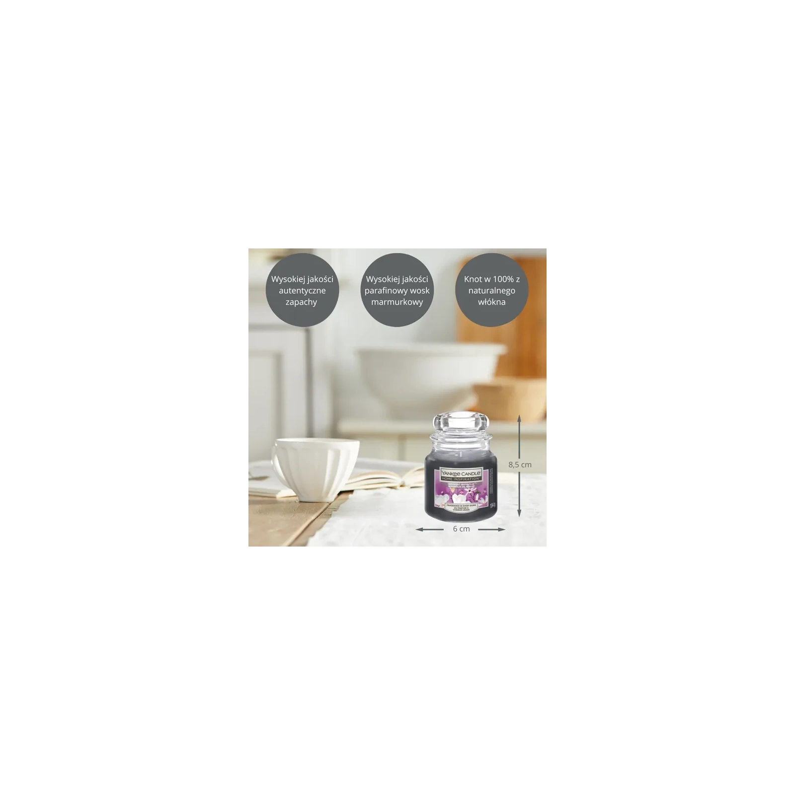 YANKEE CANDLE Home Inspiration Mała świeca w słoiku MIDNIGHT MAGNOLIA 104g