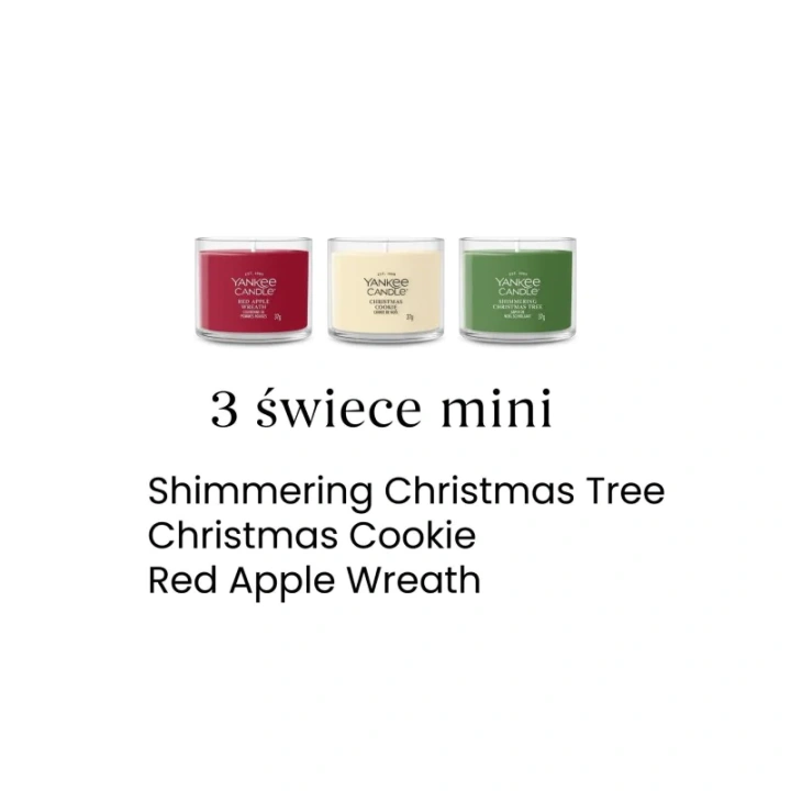 YANKEE CANDLE Christmas zestaw prezentowy 3 świece mini 3x37g