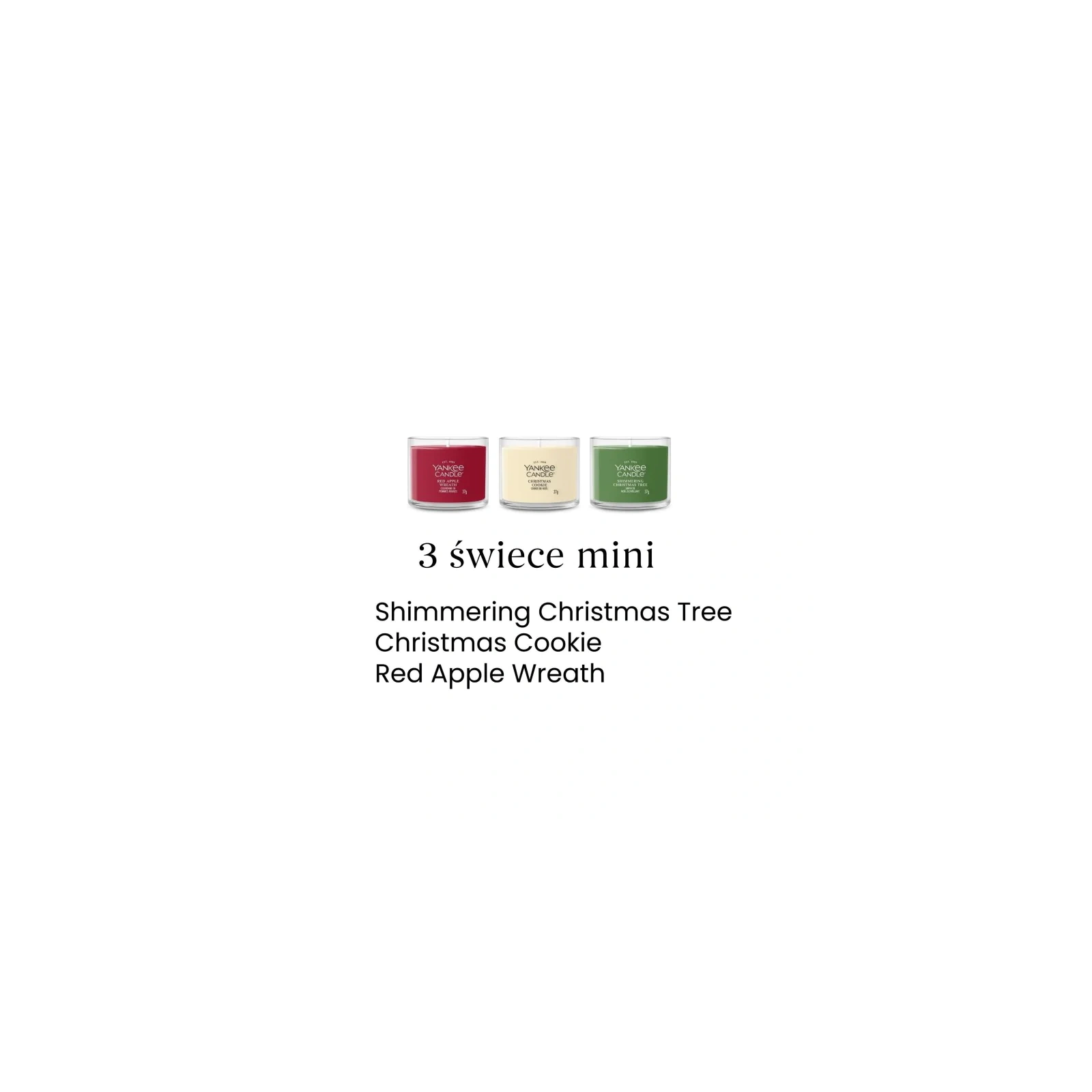 YANKEE CANDLE Christmas zestaw prezentowy 3 świece mini 3x37g