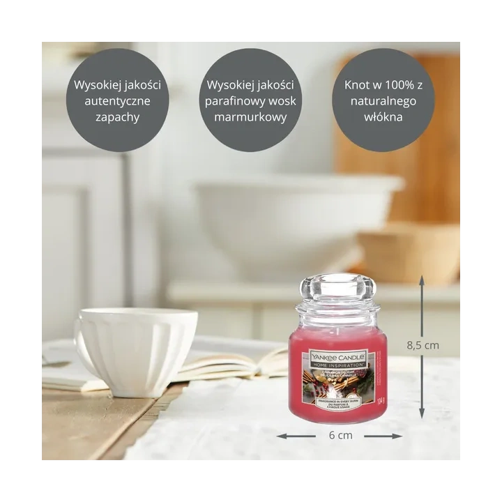 YANKEE CANDLE Home Inspiration Mała świeca w słoiku CINNAMON DELIGHT 104g