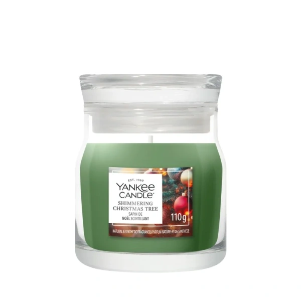 YANKEE CANDLE Shimmering Christmas Tree świeca zapachowa Signature mała 110g