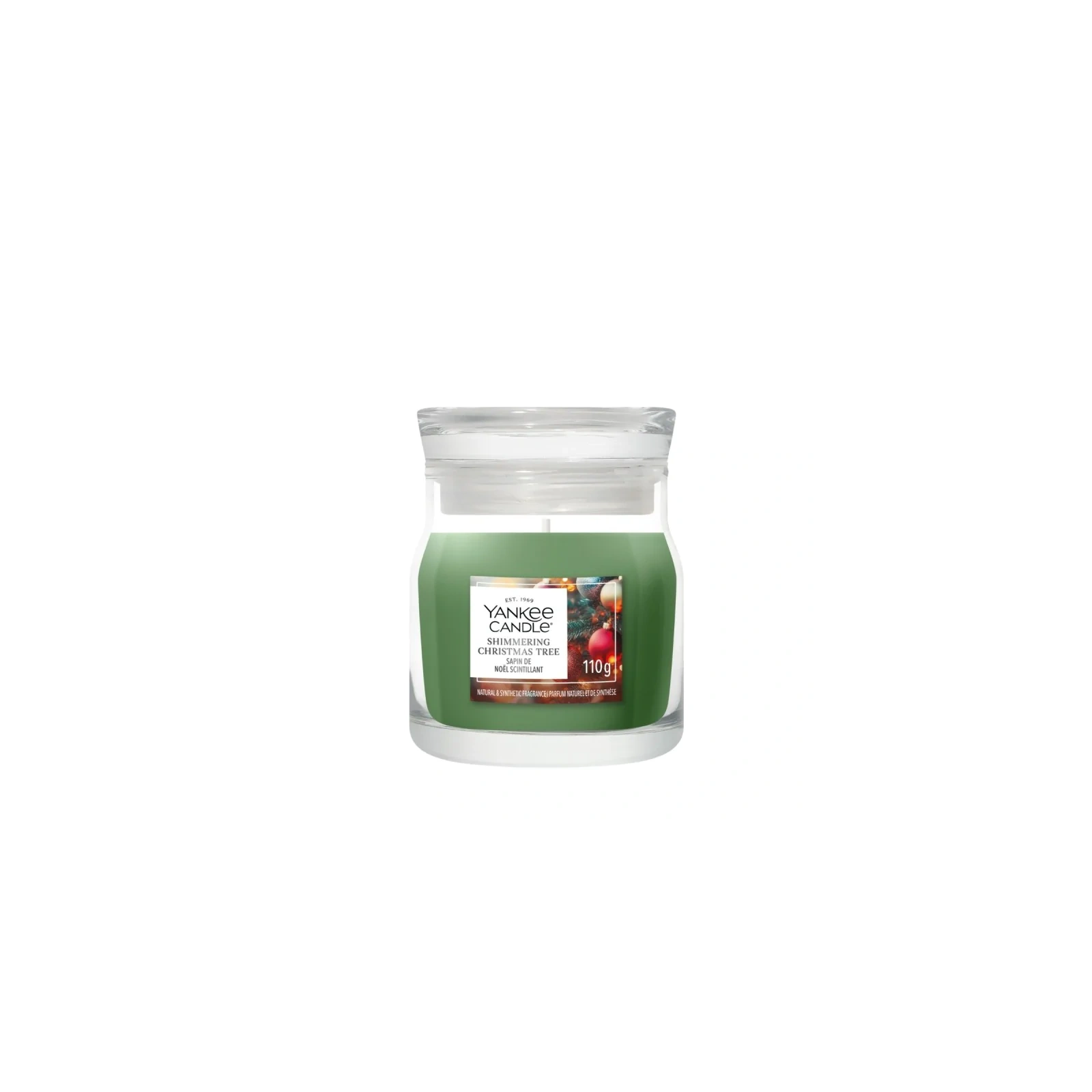 YANKEE CANDLE Shimmering Christmas Tree świeca zapachowa Signature mała 110g