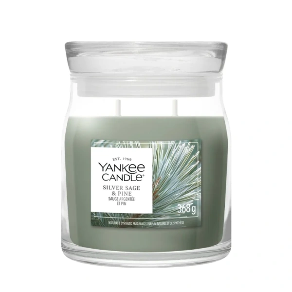 YANKEE CANDLE Silver Sage & Pine świeca zapachowa Signature średnia 368g