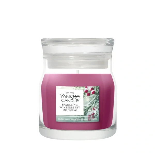 YANKEE CANDLE Sparkling Winterberry świeca zapachowa Signature mała 110g