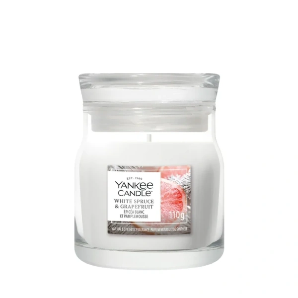 YANKEE CANDLE White Spruce & Grapefruit świeca zapachowa Signature mała 110g