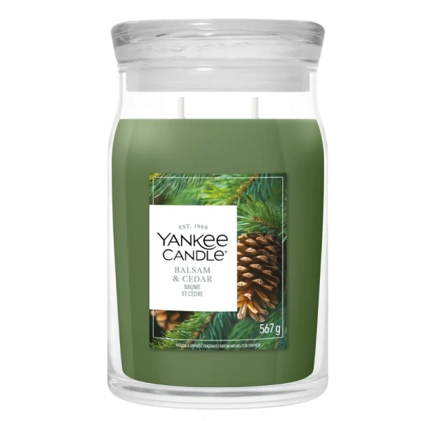 YANKEE CANDLE Balsam & Cedar Fireside świeca zapachowa duża 623g