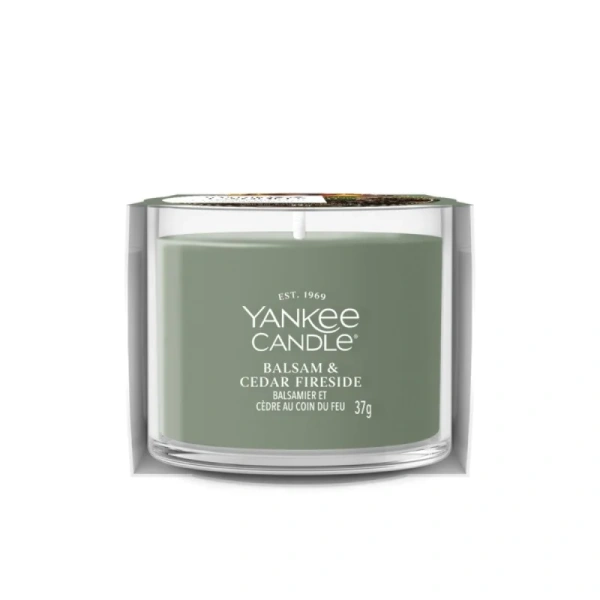 YANKEE CANDLE Balsam & Cedar Fireside świeca zapachowa Signature mini 37g