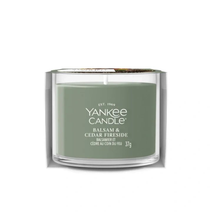 YANKEE CANDLE Balsam & Cedar Fireside świeca zapachowa Signature mini 37g