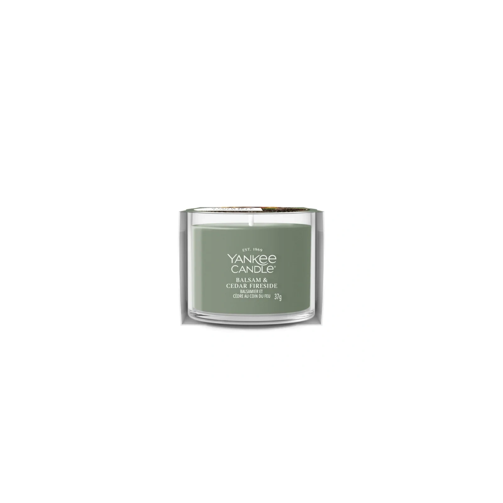 YANKEE CANDLE Balsam & Cedar Fireside świeca zapachowa Signature mini 37g