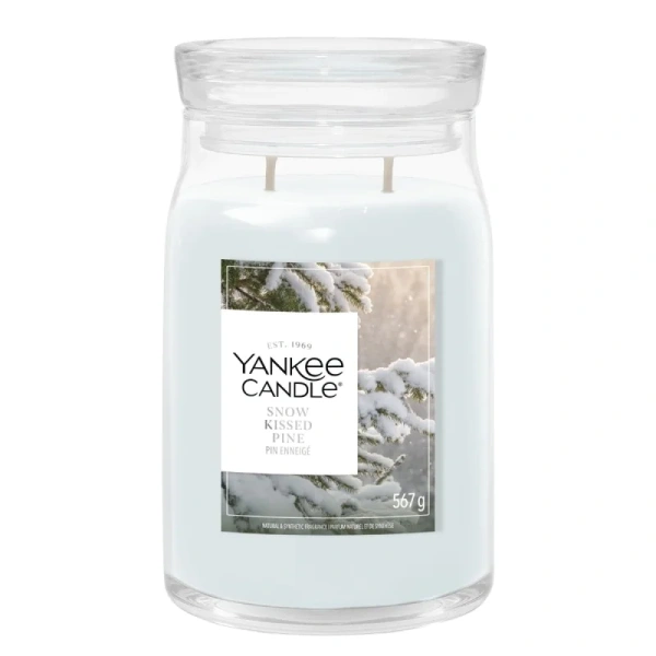 YANKEE CANDLE Snow Kissed Pine świeca zapachowa Signature duża 567g