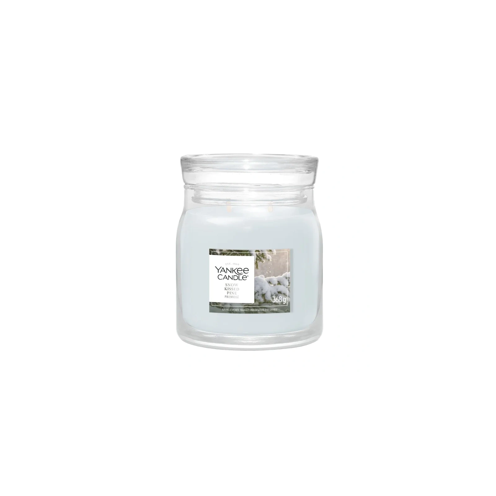 YANKEE CANDLE Snow Kissed Pine świeca zapachowa Signature średnia 368g
