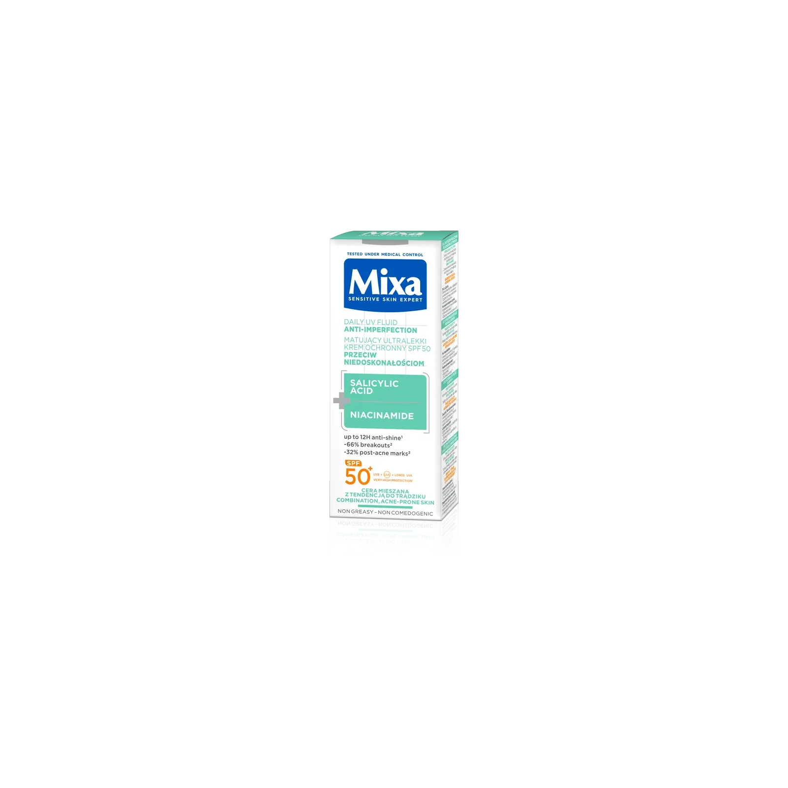 Mixa Salicylic Acid+Niacinamide ultralekki krem ochronny do twarzy SPF50 40ml
