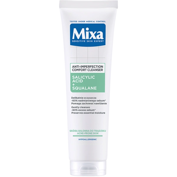 Mixa Salicylic Acid+Squalane oczyszczający żel do twarzy przeciw niedoskonałościom 150ml
