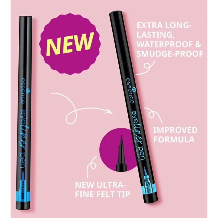 Essence Extra Long-Lasting wodoodporny eyeliner w pisaku 01 Black 1,2ml