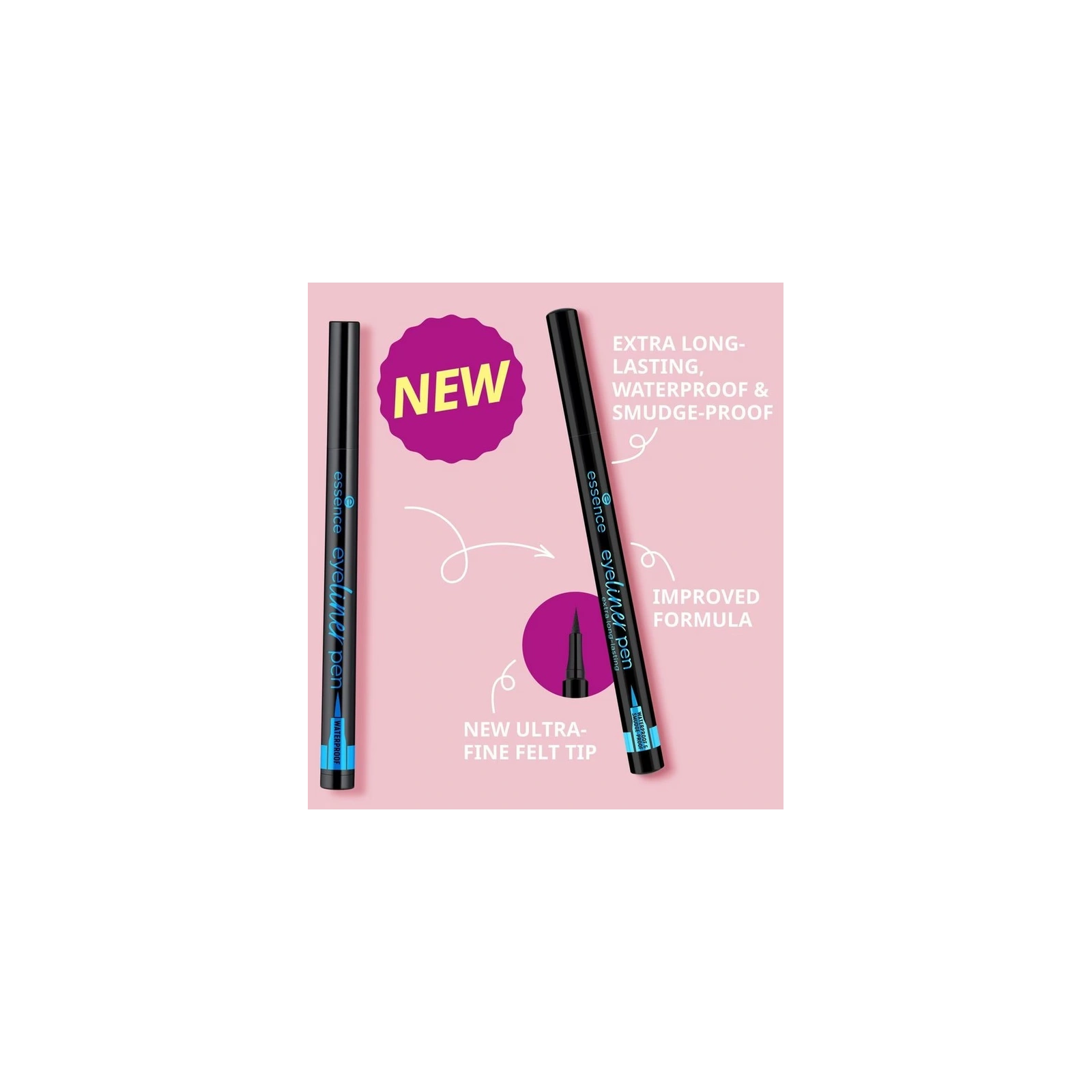 Essence Extra Long-Lasting wodoodporny eyeliner w pisaku 01 Black 1,2ml