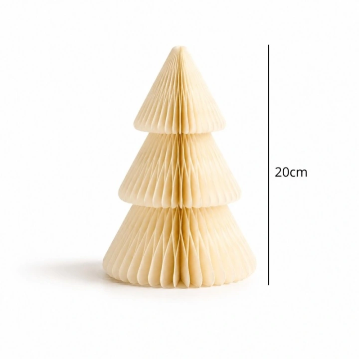 ECARLA papierowa choinka składana kremowa 20cm WOZ69