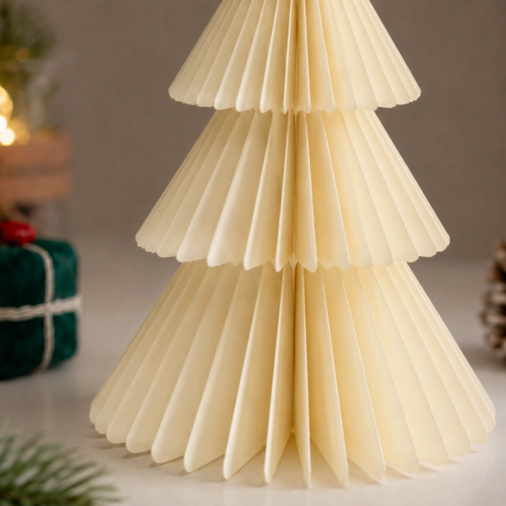ECARLA papierowa choinka składana kremowa 30cm WOZ67