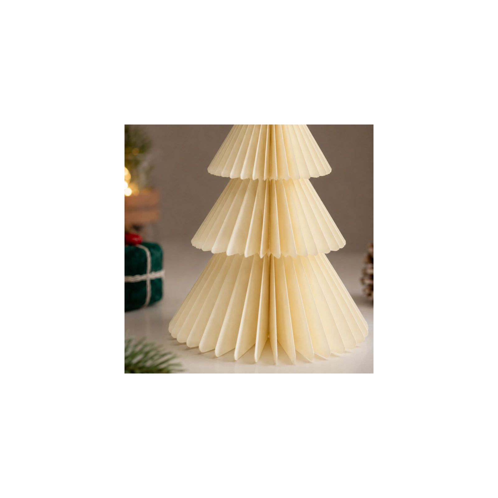 ECARLA papierowa choinka składana kremowa 30cm WOZ67