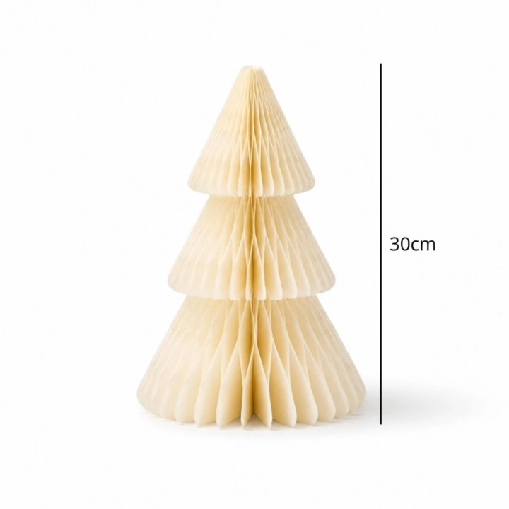 ECARLA papierowa choinka składana kremowa 30cm WOZ68
