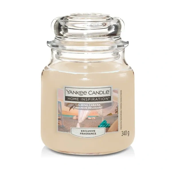 YANKEE CANDLE Home Inspiration Średnia świeca w słoiku CALMING CABANA 340g