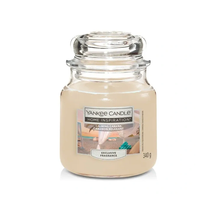 YANKEE CANDLE Home Inspiration Średnia świeca w słoiku CALMING CABANA 340g