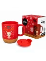 ECARLA świąteczny kubek ceramiczny z korkiem i przykrywką KB31 380ml