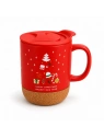 ECARLA świąteczny kubek ceramiczny z korkiem i przykrywką KB32 380ml