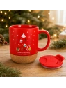 ECARLA świąteczny kubek ceramiczny z korkiem i przykrywką KB32 380ml