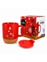 ECARLA świąteczny kubek ceramiczny z korkiem i przykrywką KB32 380ml