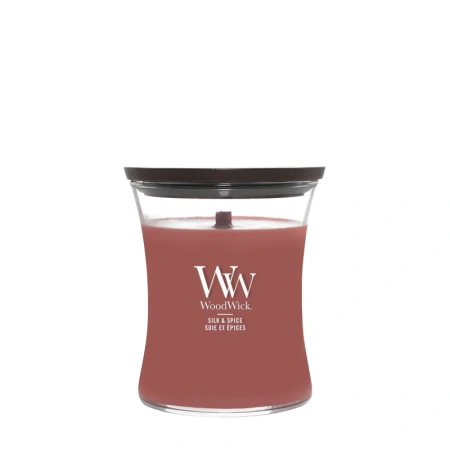 WOODWICK Silk & Spice średnia świeca zapachowa 275g