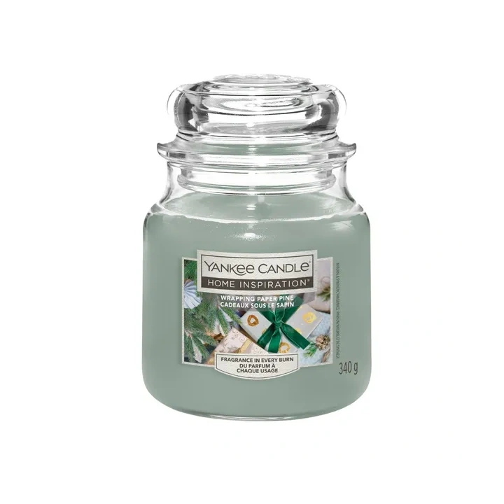 YANKEE CANDLE Home Inspiration Średnia świeca w słoiku WRAPPING PAPER PINE 340g