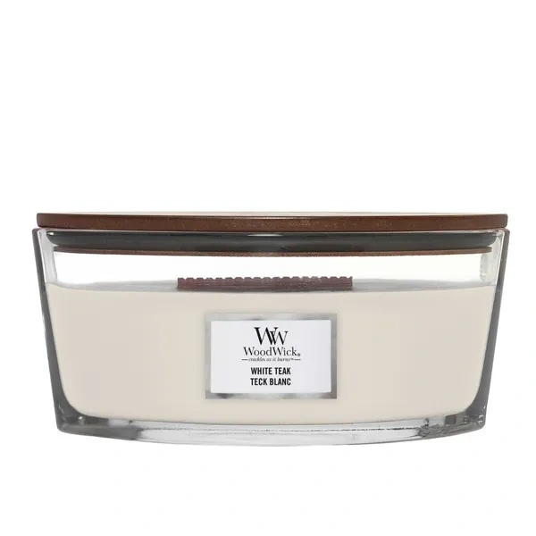 WOODWICK Core Hearthwick świeca w słoiku elipsa WHITE TEAK 453g 