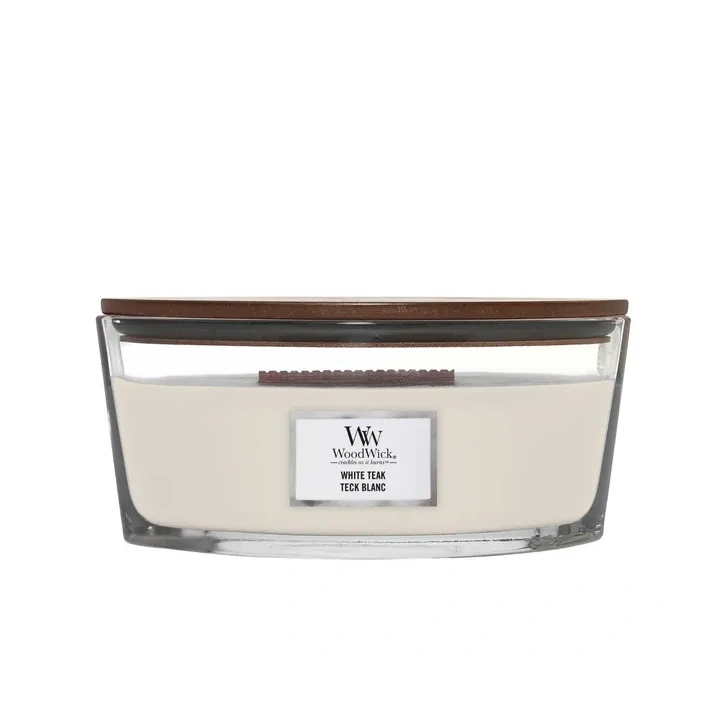 WOODWICK Core Hearthwick świeca w słoiku elipsa WHITE TEAK 453g 