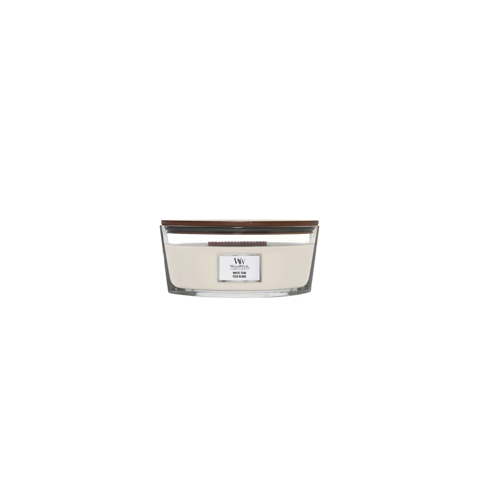 WOODWICK Core Hearthwick świeca w słoiku elipsa WHITE TEAK 453g 