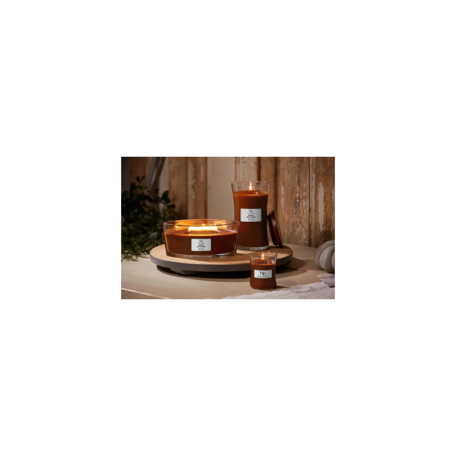 WOODWICK Core Hearthwick świeca w słoiku elipsa WHITE TEAK 453g 