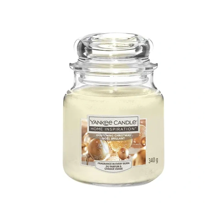 YANKEE CANDLE Home Inspiration Średnia świeca w słoiku GLISTENING CHRISTMAS 340g