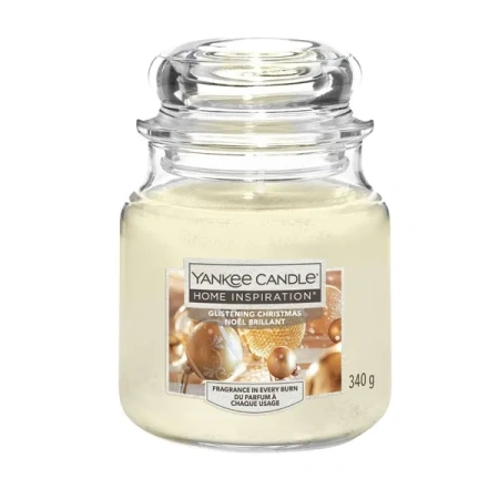 YANKEE CANDLE Home Inspiration Średnia świeca w słoiku GLISTENING CHRISTMAS 340g