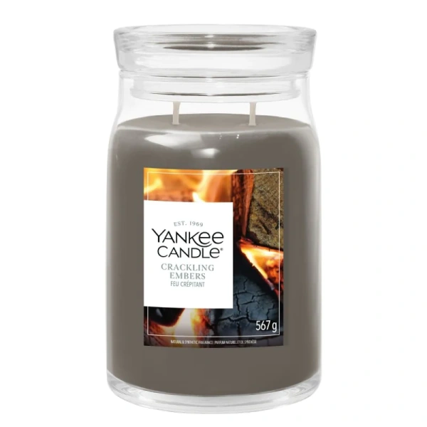 YANKEE CANDLE Crackling Embers świeca zapachowa Signature duża 567g