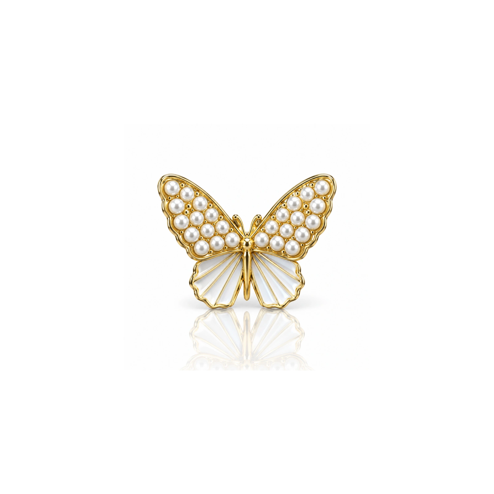 ECARLA broszka motyl z masą perłową i cyrkoniami BZ245