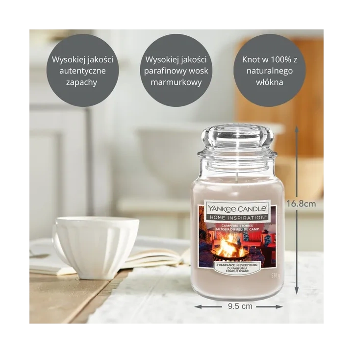 YANKEE CANDLE Home Inspiration Duża świeca w słoiku CAMPFIRE STORIES 538g