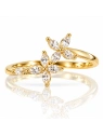 ECARLA pierścionek ze stali szlachetnej pozłacany 14k złotem elegancki rozm. R6 PST1078R6